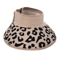 thumbnail image 1 of Women’s Straw Sun Visor Leopard Print With Adjustable Back Strap Wide Brim Sun Protection Hat, 1 of 2