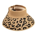 thumbnail image 1 of Women’s Straw Sun Visor Leopard Print With Adjustable Back Strap Wide Brim Sun Protection Hat, 1 of 3