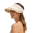 thumbnail image 1 of Women’s Straw Sun Visor Woven Stripe With Headband Wide Brim Sun Protection Travel Hat, 1 of 5