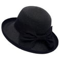thumbnail image 1 of Women's Straw Weave Beach Outdoor Summer Sun Hat Sun Hats for Women Black One Size, 1 of 1