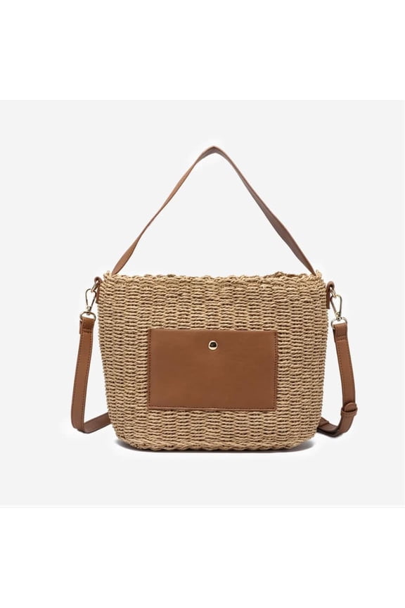 Women’s Straw Weave Fashionable Bucket Tote Bag Best Casual Straw Bag