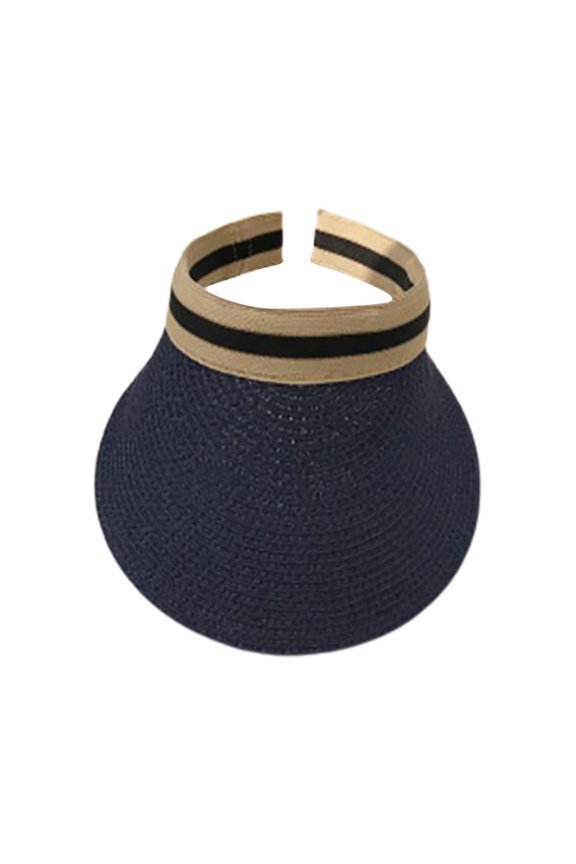 Women's Straw Weaving Visor Cap for Outdoors and Seaside Breathable Sun Hat with Adjustable Band for Beach Travel Fishing and Summer Sun Protection Fashionable Open Crown Design