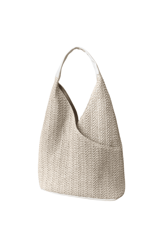 Women's Straw Woven Bag, Boho Chic Summer Tote for Beach Vacation, Handcrafted Straw Shoulder Bag with Vegan Leather, Handbag Gift for Her