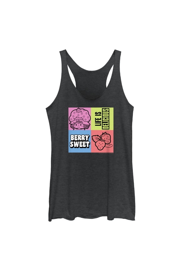 Women's Strawberry Shortcake Berry Boxed  Racerback Tank Top