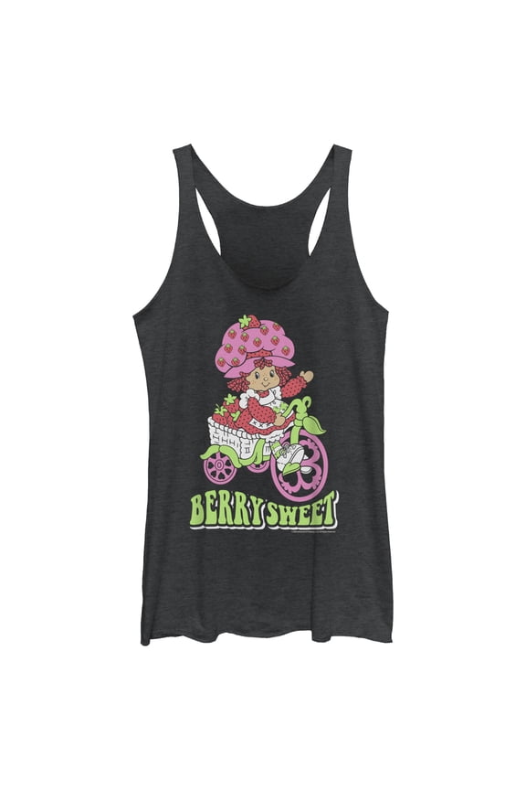 Women's Strawberry Shortcake Berry on a Cart  Racerback Tank Top