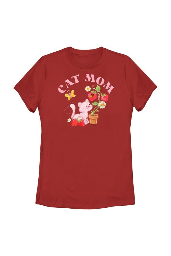Women's Strawberry Shortcake Cat Mom Graphic T-Shirt