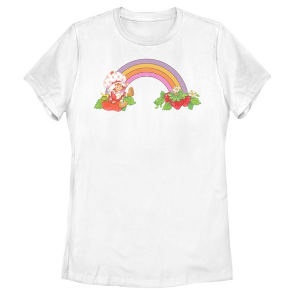 Women's Strawberry Shortcake Enjoying the Rainbow Graphic T-Shirt