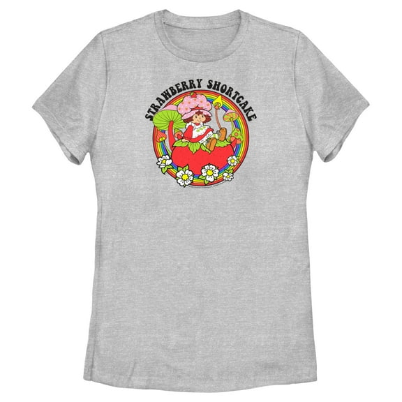 Women's Strawberry Shortcake Flower Rainbow  Graphic T-Shirt