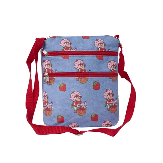 Women's Strawberry Shortcake Crossbody Bag Purse Retro Nostalgia Faux Denim