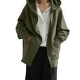 thumbnail image 1 of Women's Streetwear Hooded Coat with Zipper Pocket and Drawstring for Casual Comfort, 1 of 7
