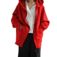 thumbnail image 1 of Women's Streetwear Hooded Coat with Zipper Pocket and Drawstring for Casual Comfort, 1 of 6