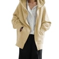 thumbnail image 1 of Women's Streetwear Hooded Coat with Zipper Pocket and Drawstring for Casual Comfort, 1 of 5