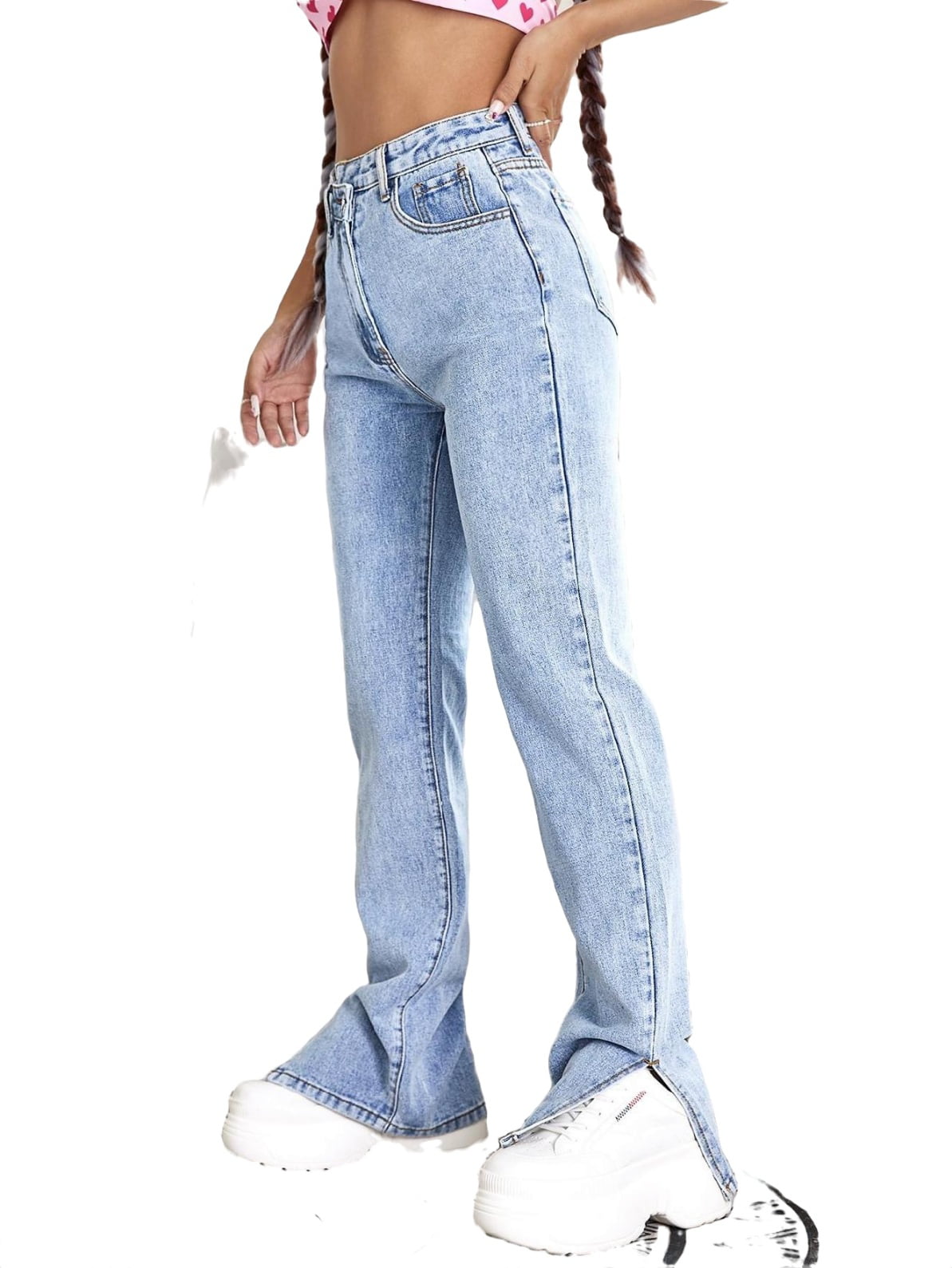Women's Jeans | Side Zipper Detail | Indigo Blue | Charlie B