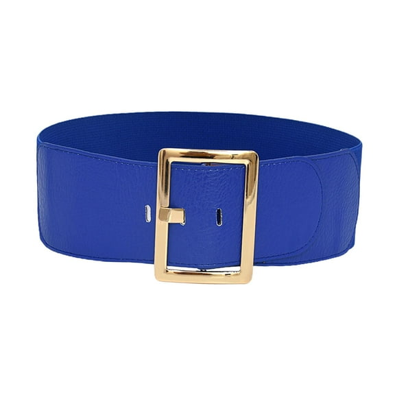 Women's Stretch Belt Retro Style Women Wide Waist Belt for Dress Coat Women Blue