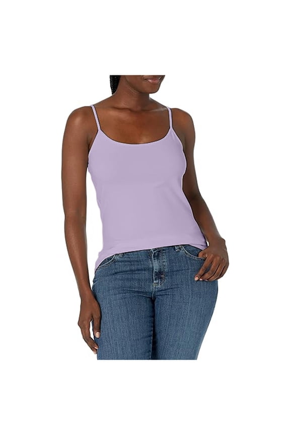 Women's Stretch Camisole Top with Built-in Thin Chest Pad Seamless Comfortable Layering Base Shirt Versatile Casual Wear