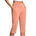 thumbnail image 1 of Women's Stretch Capri Pants High Waisted Office Work Summer Casual Yoga Dress Crop Pant with Pockets Comfortable Pink, 1 of 7