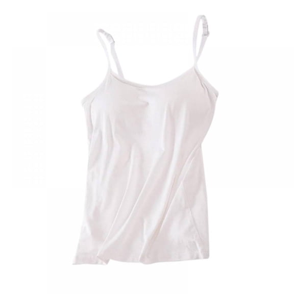Women's Stretch Cotton Cami with Built-in Shelf Bra