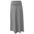 thumbnail image 1 of Women's Stretch Cotton Knit Faux Button Front Maxi A-Line Skirt, 1 of 9