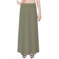 thumbnail image 1 of Women's Stretch Cotton Knit Panel Maxi A-Line Skirt, 1 of 8