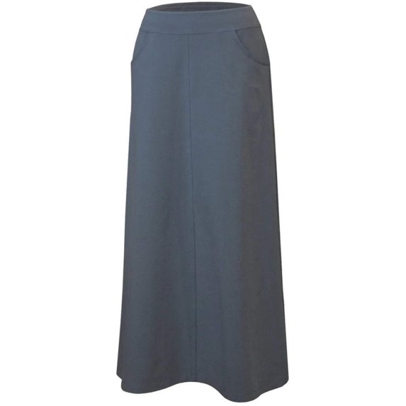 Women's Stretch Cotton Knit Western Style Ankle Length A-Line Skirt