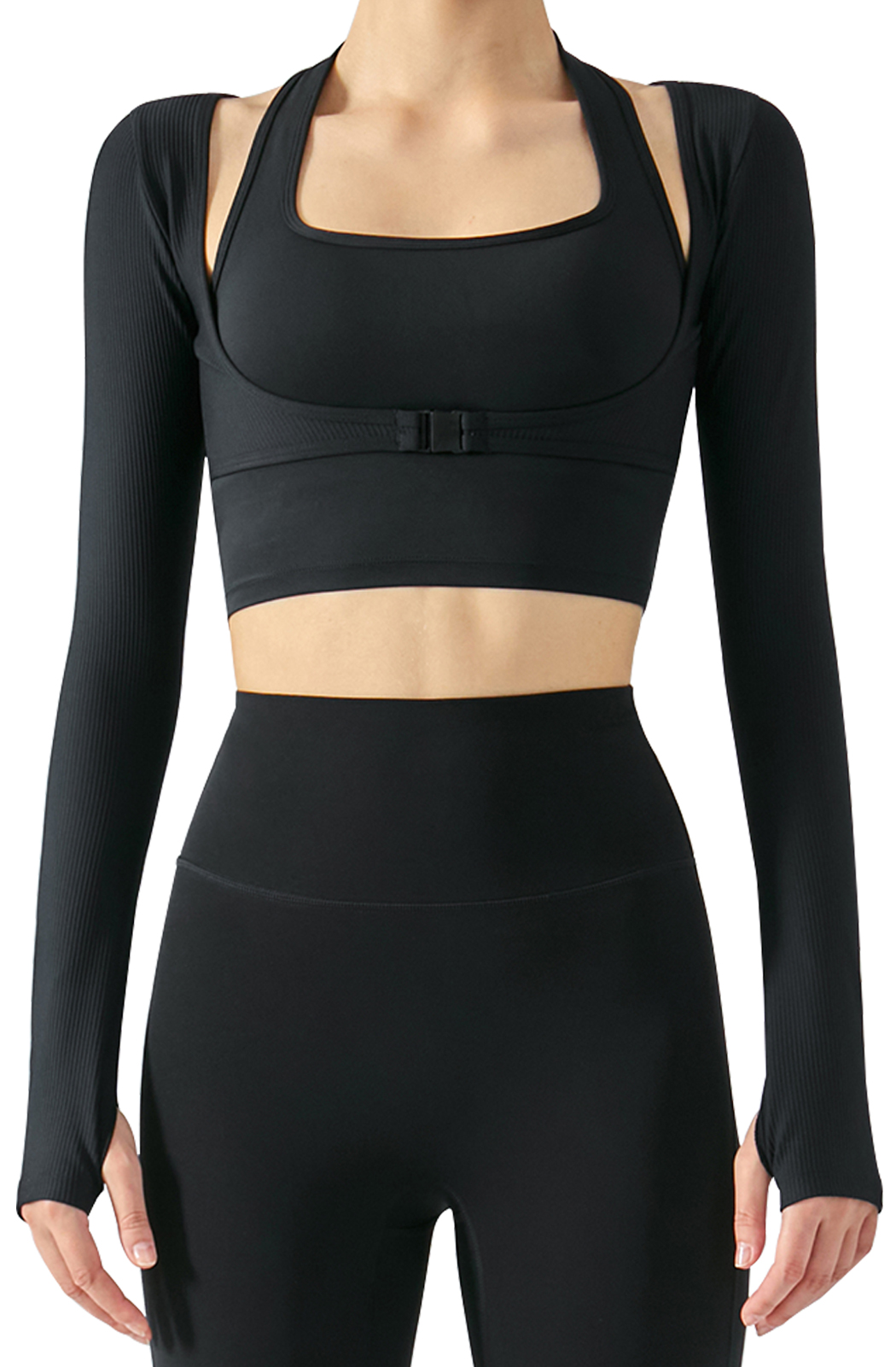 SweatyRocks Women's Cutout Yoga Crop Top - Long Sleeve Sports Tee, Stretchy Workout Top