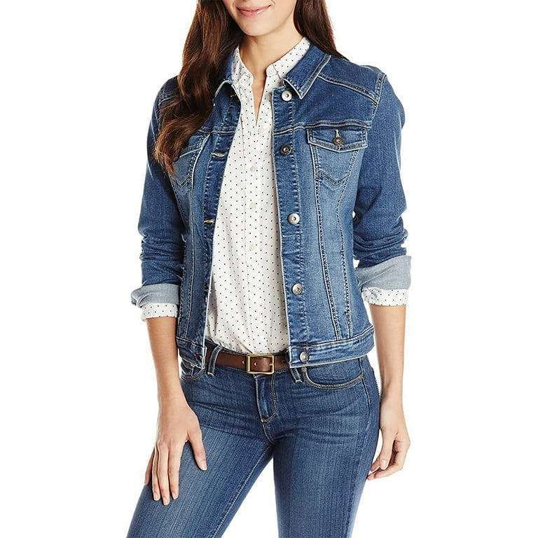 Women s Stretch Denim Jacket Walmart