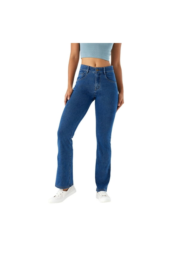 Women's Stretch Denim Jeans High Waisted Skinny Bootcut Flared Comfortable Pull On Jeggings for Ladies