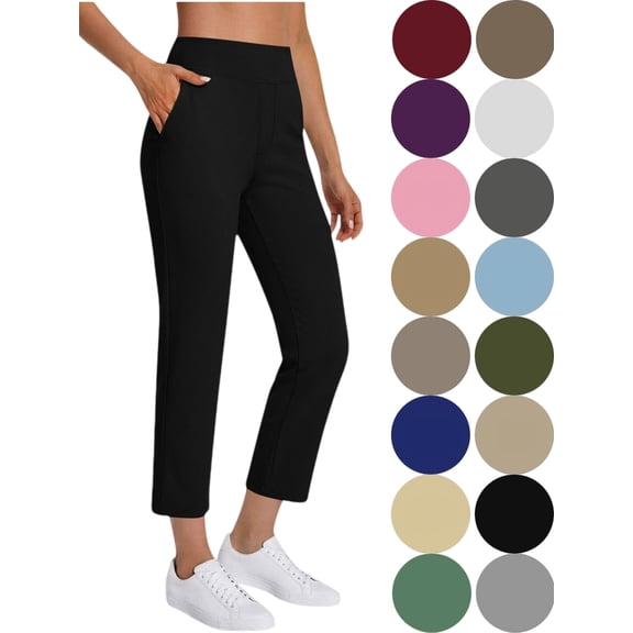 Women's Stretch Golf Pants Ankle Length Travel Trousers for Sports and Casual Wear