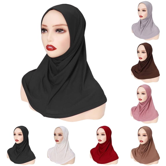 Women's Stretch Jersey Hijab Scarf - Soft Breathable Modest Headwrap for Muslim Women, Full Coverage Inner Cap Friendly Shawl for Daily Wear, Prayer & Layering - Coffee
