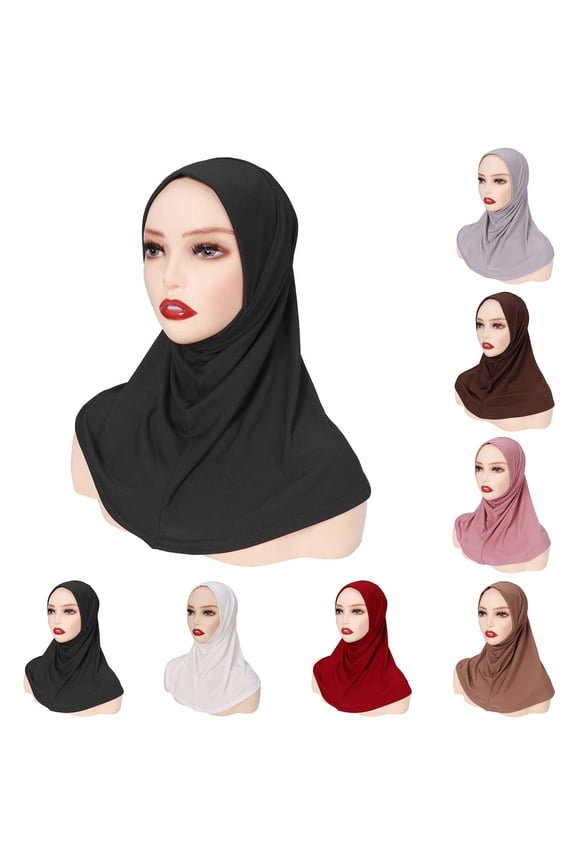Women's Stretch Jersey Hijab Scarf - Soft Breathable Modest Headwrap for Muslim Women, Full Coverage Inner Cap Friendly Shawl for Daily Wear, Prayer & Layering - Coffee