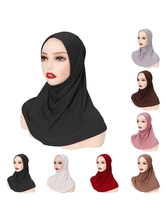 Women's Stretch Jersey Hijab Scarf - Soft Breathable Modest Headwrap for Muslim Women, Full Coverage Inner Cap Friendly Shawl for Daily Wear, Prayer & Layering - Coffee
