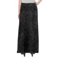 thumbnail image 1 of Women's Stretch Knit Acid Wash Panel Maxi A-Line Skirt, 1 of 6