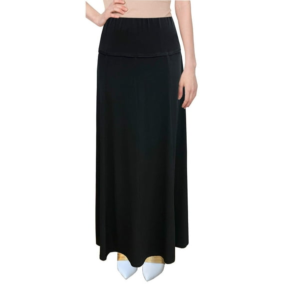 Women's Stretch Knit Fit and Flare A-Line 36" Maxi Length Skirt