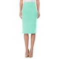thumbnail image 1 of Women's Stretch Midi Pencil Skirt with Elastic Waist - Perfect for Office Wear, Sizes S-XL, 1 of 5