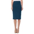thumbnail image 1 of Women's Stretch Midi Pencil Skirt with Elastic Waist - Perfect for Office Wear, Sizes S-XL, 1 of 5