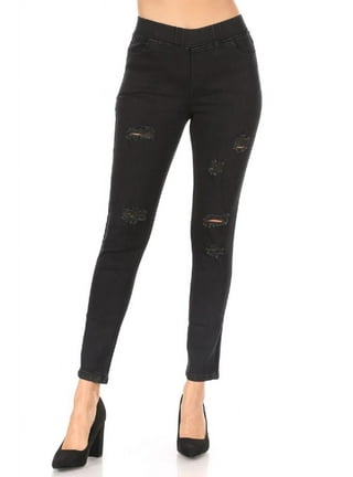 Womens Distressed Jeggings