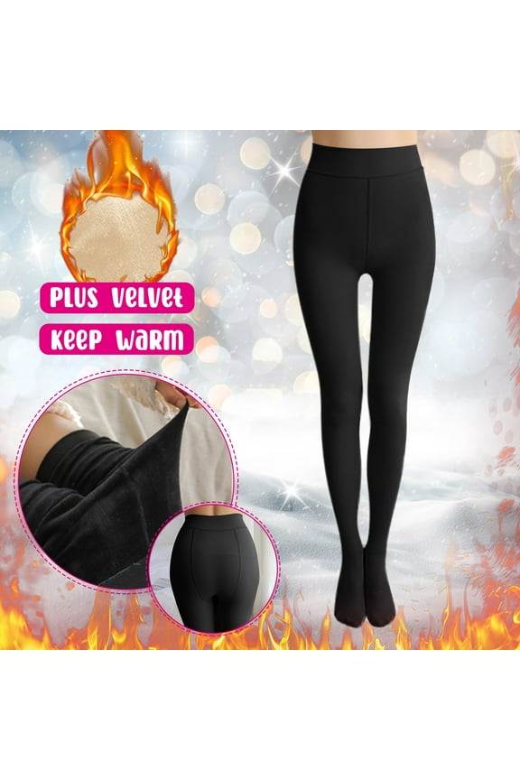 Women's Stretch Solid Color Leg Bottoming Socks 320G Plus Velvet Super Thick Pattern Tights plus Size Cute Tights Translucent Warm Pantyhose Womens Ballet Tights Furry Tights for Women Thick Sheer