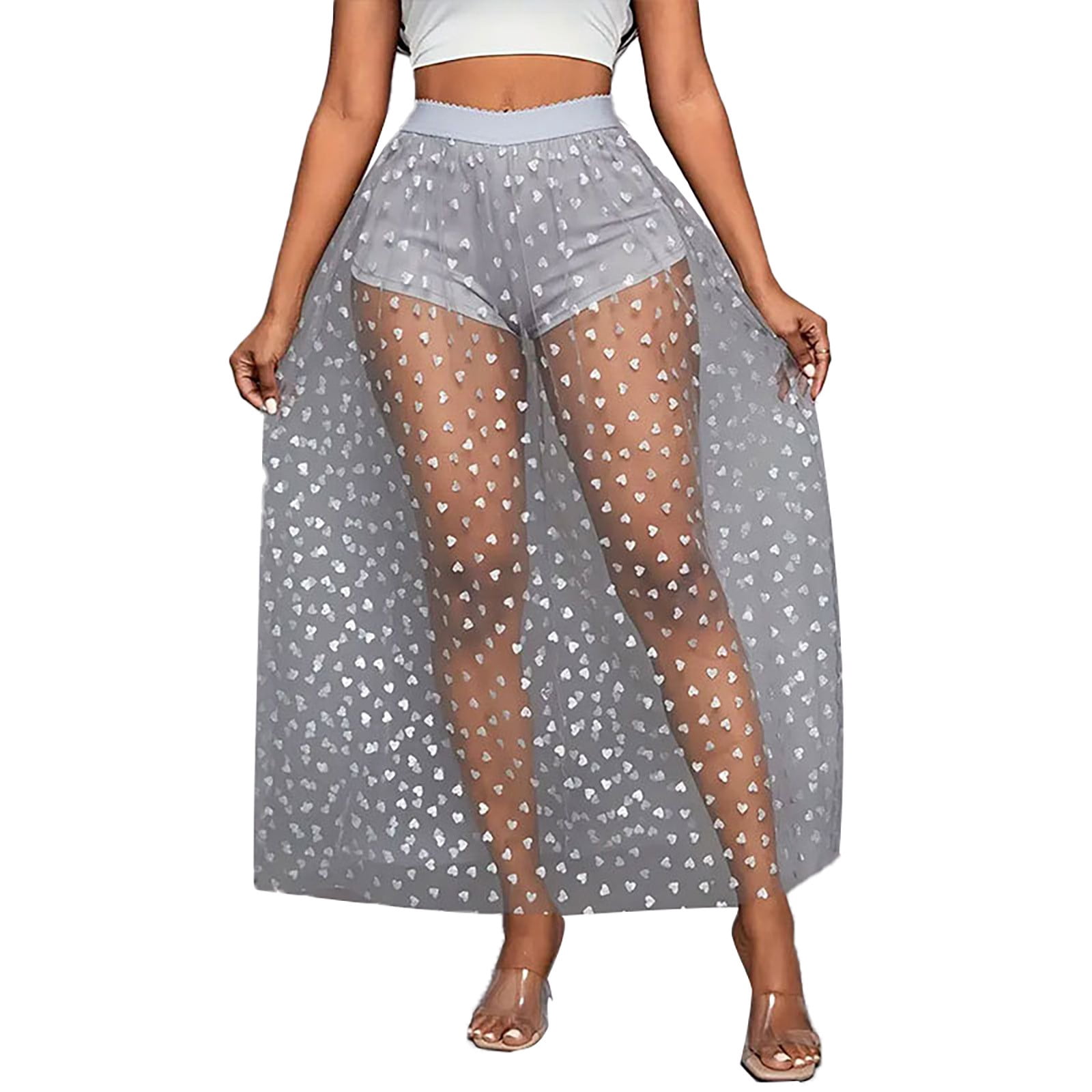 Women's Stretch Transparent Mesh Maxi Skirt See Through Sexy Dress Cover  Elegant Long Skirt for Party Night Out - Walmart.com