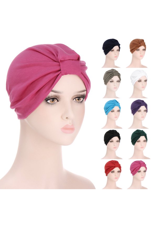 Women's Stretch Turban Hat Soft Chemo Cap for Hair Loss Breathable Head Scarf Wrap with Elastic Fit for Cancer Treatment Alopecia and Daily Modest Wear Unisex Design