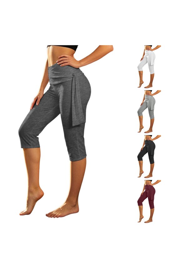 Women's Stretch Waistband 7 Inch Base Shorts Casual Women's Short Legged Pants 7 Inch Pants Womens Casual Pants