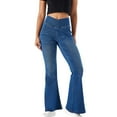 thumbnail image 1 of Women's Stretch Wide Leg Jeans with 4 Pockets Comfortable Trousers, High Waist, Stretchable, Timeless Classic and Universal Style, Polyester, 1 of 2