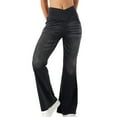 thumbnail image 1 of Women's Stretch Wide Leg Jeans with 4 Pockets Comfortable Trousers, High Waist, Stretchable, Timeless Classic and Universal Style, Polyester, 1 of 2