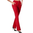 thumbnail image 1 of Women's Stretchy Bootcut Work Pants - High Waisted Slim Fit with Side Pockets, Red Size XXL, 1 of 5