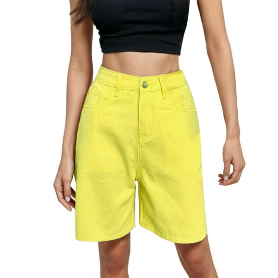 Women's Stretchy Casual Summer Shorts Fashion Capris Spring Button Up Wide Leg Loose High Waisted Short S-XL