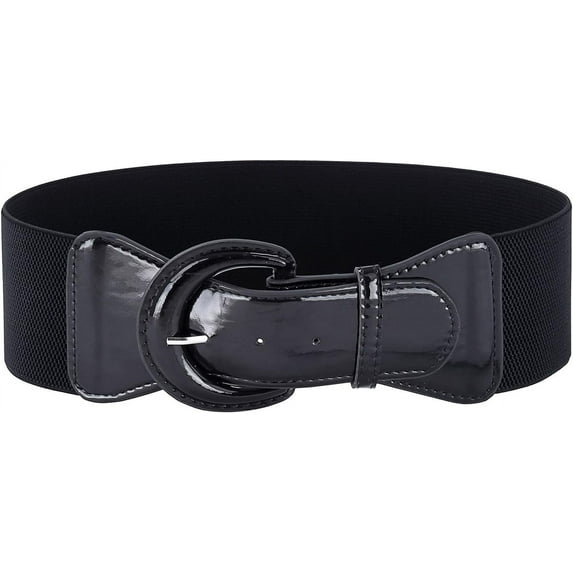 Women's Stretchy Cinch Belt 3 Inch Vintage Chunky Buckle Belts S-XXXXL