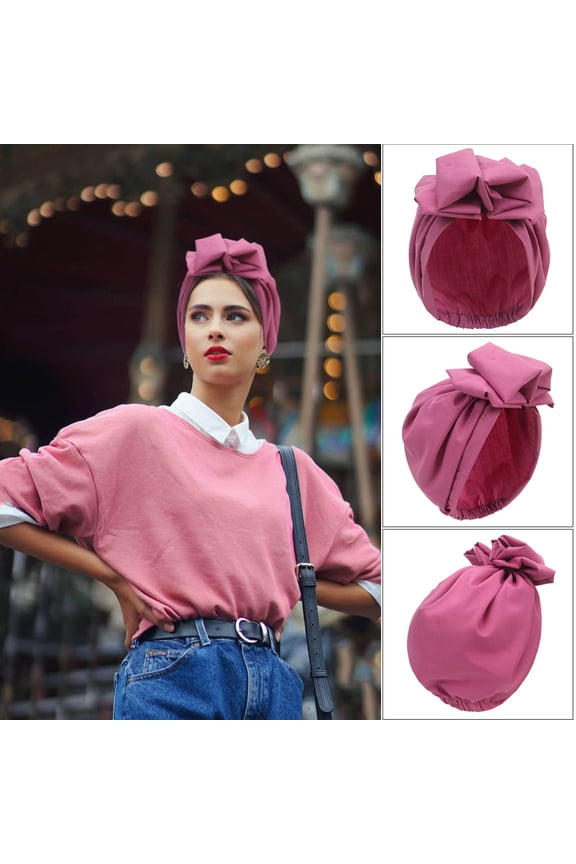 Women's Stretchy Cotton Turban Head Wrap Scarf for Thick Hair Braids Ponytails and Sleep