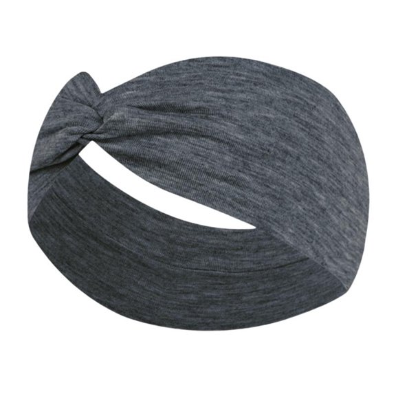 Women’s Stretchy Cotton Twist Headband, Soft Non-Slip Hair Band for Yoga, Workout, Running, Fashion & Daily Wear #01Dark Gray