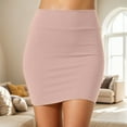 thumbnail image 1 of Women's Stretchy High Waist Pencil Mini Skirt Pure Color Casual Summer Skirt Comfortable Bodycon Short Skirt, 1 of 4