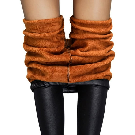 Women's Stretchy High Waist Pleather Pants - Loose Fit Leather Leggings, All-Season Comfort, Easy to Pair with Casual Tops