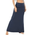 thumbnail image 1 of Women's Stretchy High Waist Ruched A Line Flared Midi Skirt Casual Comfortable Summer Outfit, 1 of 4